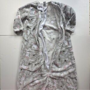 Hudson Baby gray‎ pink long sleeve full zip sleep sack girls 12-18 mo unicorns